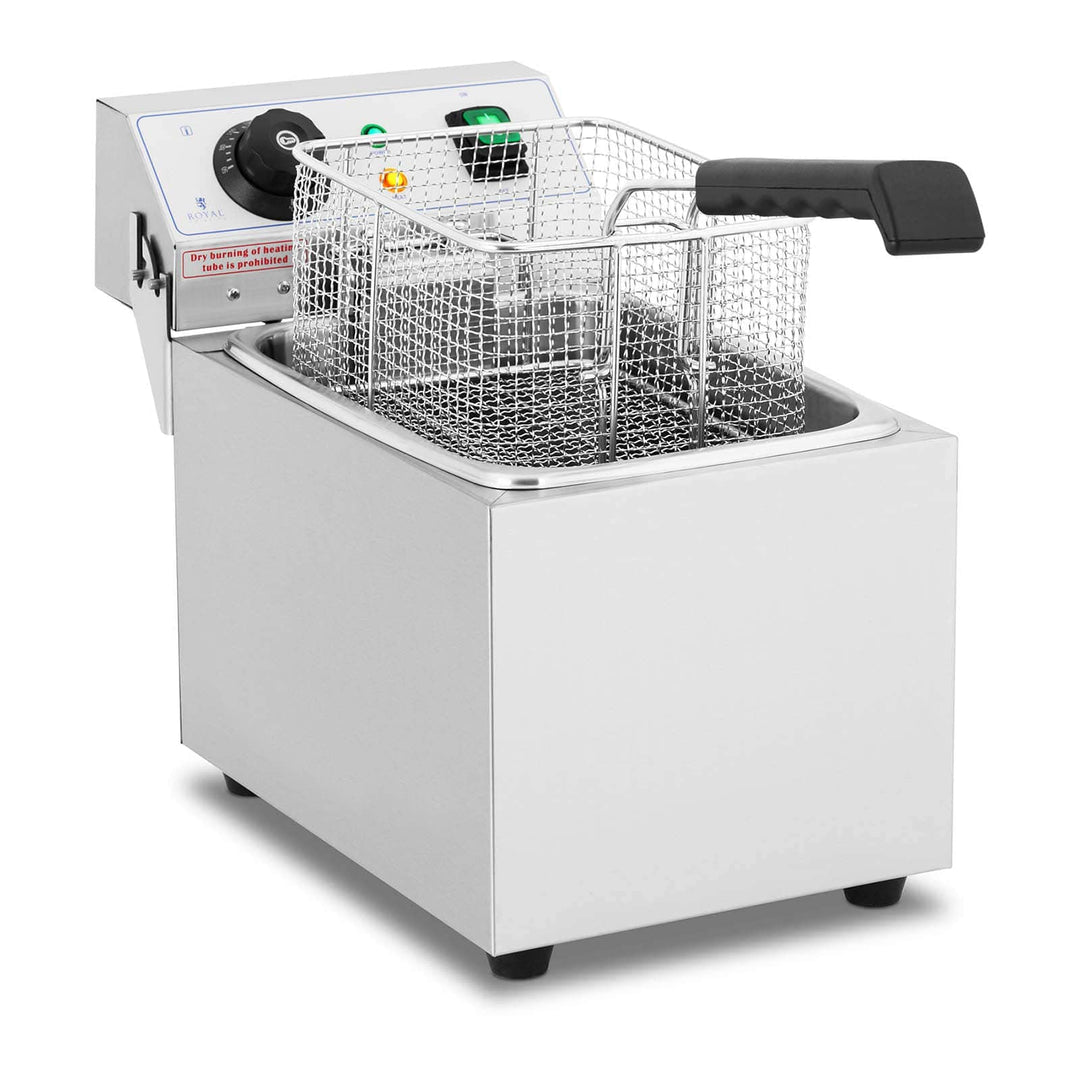 Royal Catering Fritteuse Elektro-Fritteuse (Kapazität 8 L, 3200 W, Temperaturbereich: 50-200 °C, Kal