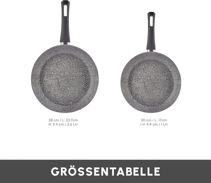 KARACA Gris Biogranit Pfannenset, 2-teilig - Perfekte Küchenbegleiter für müheloses Kochen