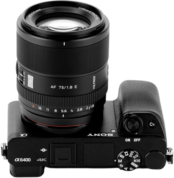 VILTROX 75mm F1.8 EVO Objektiv, AF 75mm f1.8 für Sony E Mount, Autofokus APS-C Objektiv für Sony A7C