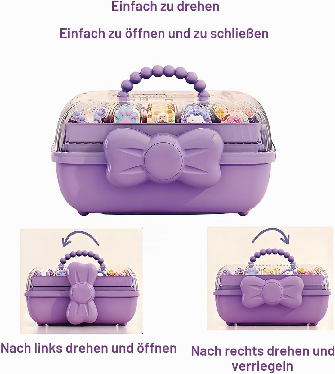 Haargummi Aufbewahrung Mit Griff, Haarspangen Haargummi Aufbewahrung Kinder, Organizer Für Mädchen H
