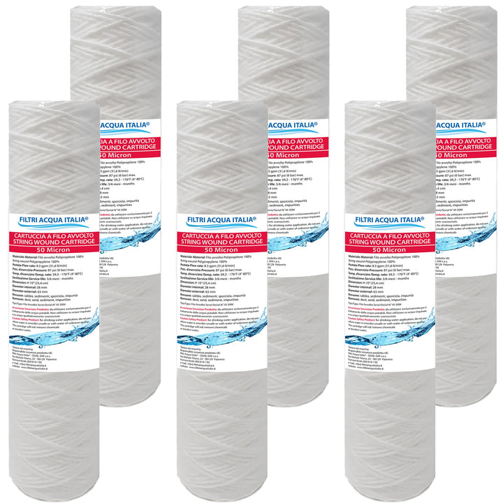Filtri Acqua Italia Set mit 6 Filterkartuschen mit gewickeltem Draht, 10&