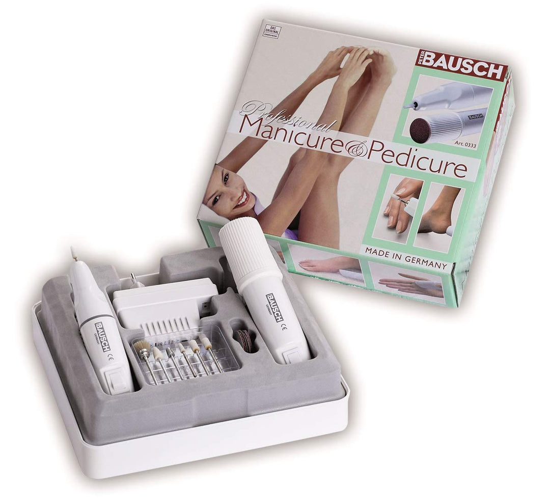 Bausch 0333 Beauty-Set: elektrisches Maniküre-/Pediküregerät und Hornhautschleifgerät PEDIPEEL, Näge