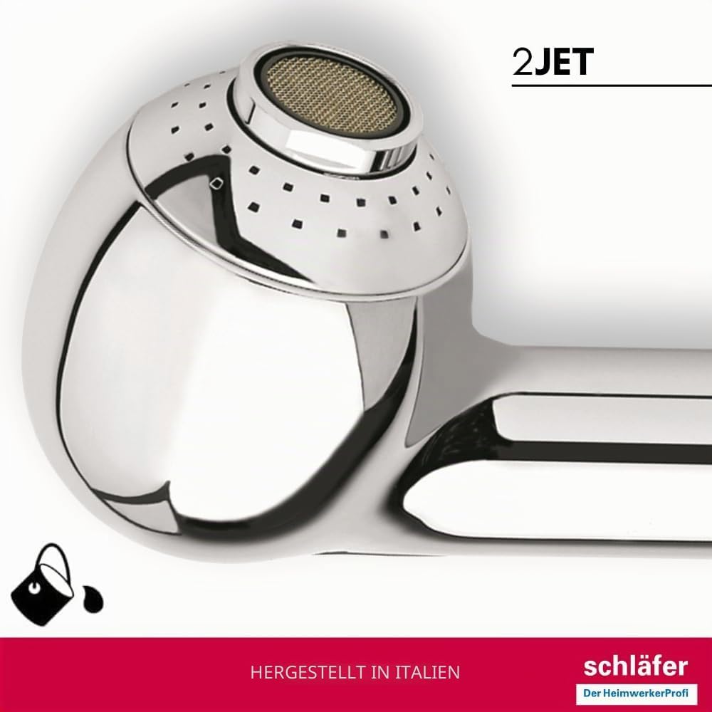 Schläfer 38100012 | Ersatz-Auszieh-Handbrause für Universalarmatur G 1/2, ausziehbarer Dusch-Spültis