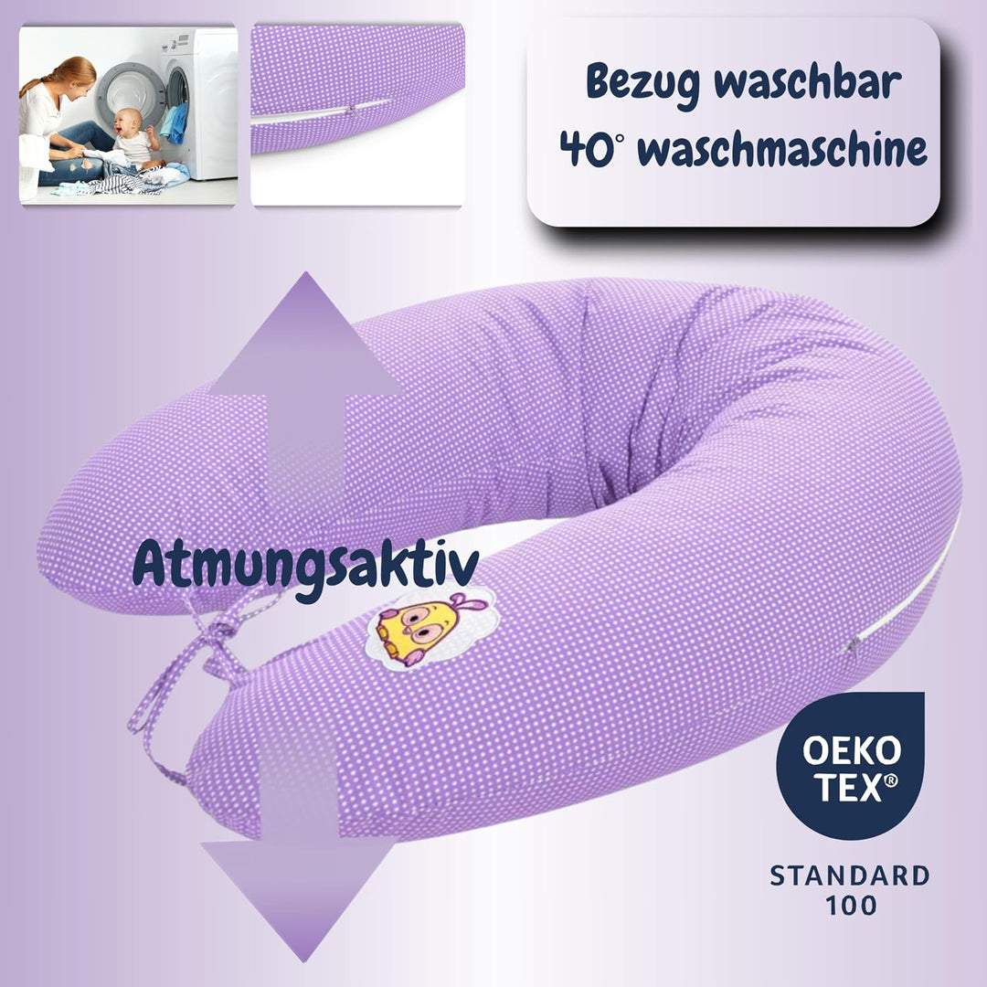 sei Design Stillkissen 170×30 cm – ergonomisch geprüftes Unterstützungskissen – EPS-Mikroperlenfüllu