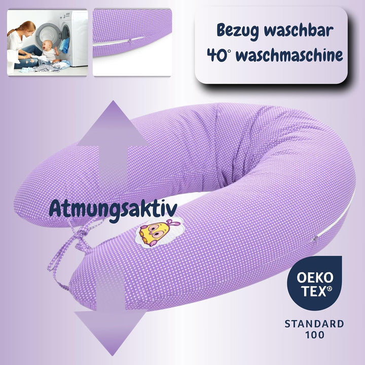 sei Design Stillkissen 170×30 cm – ergonomisch geprüftes Unterstützungskissen – EPS-Mikroperlenfüllu