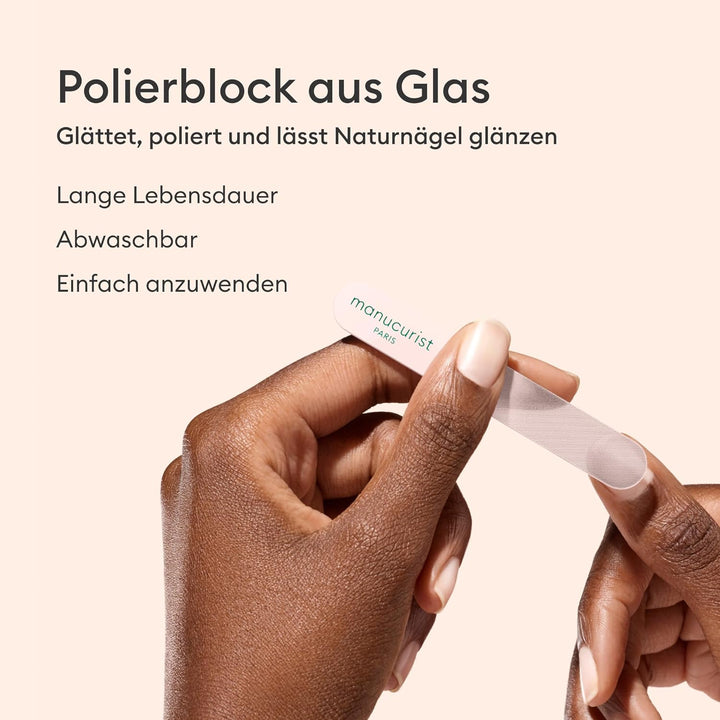 Manucurist Trio Nagelpflege-Set – Exklusive Röhrenbox mit Glasnagelfeile, Polierer und Nagelhautschi