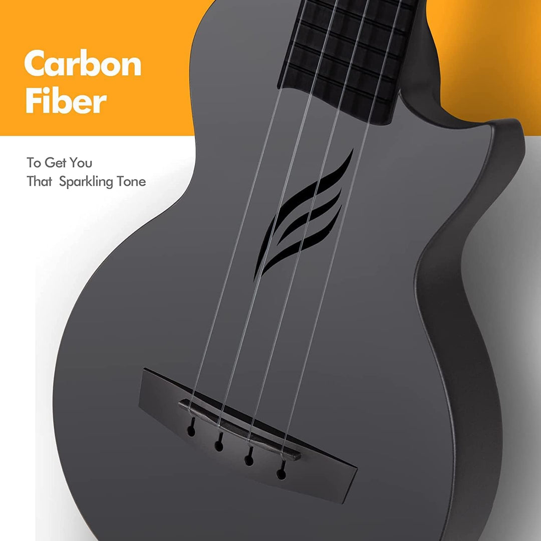 Enya Ukulele Sopran Nova U 21 Zoll Mini Kohlefaser Wasserdicht Ukulele mit Ukulele Anfänger Set Inkl