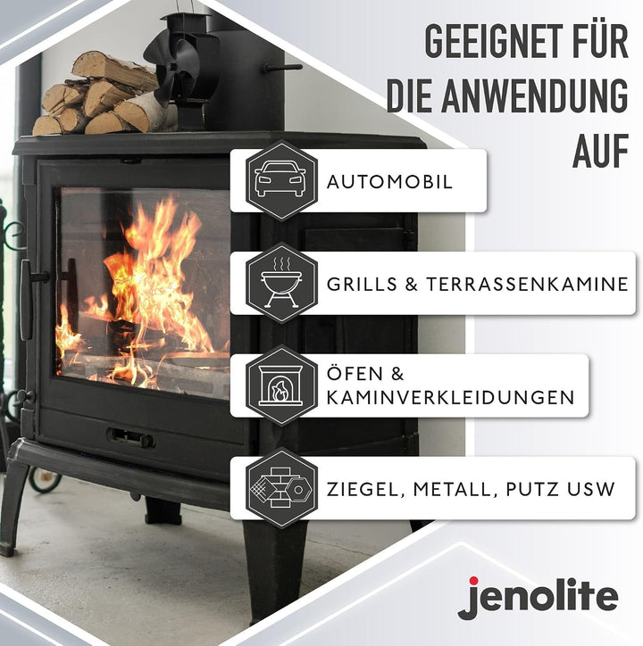 JENOLITE Directorust Grill &amp; Ofen Sprühfarbe - Schwarz Matt | 3x400ml I Hitzebeständiger Lack I Hoch
