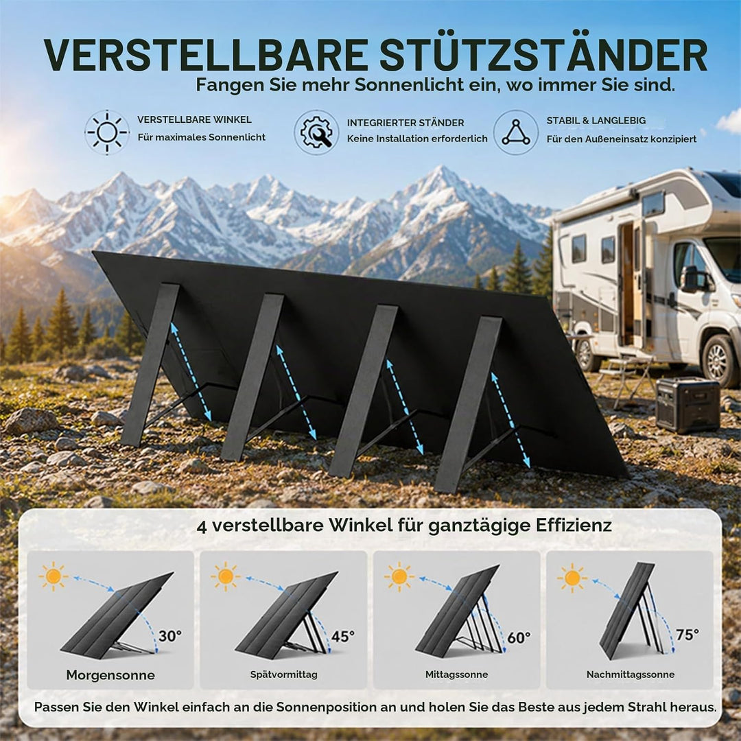 400W Faltbares Solarpanel Tragbares Monokristallin Solar Panel für Camping, 400W