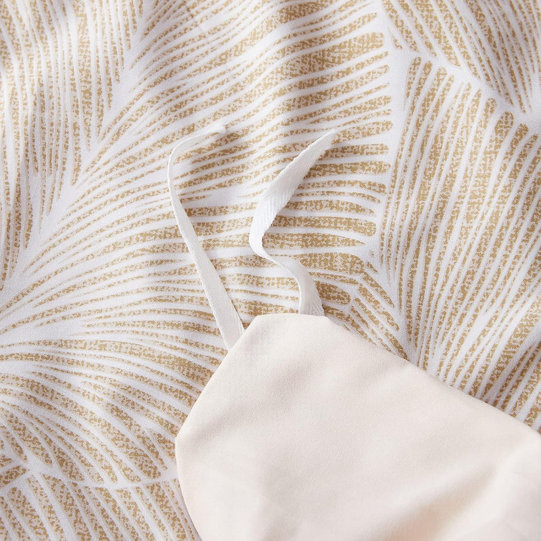 Jemiipee Bettwäsche-Set mit Blattmuster, 1 x Bettbezug 220x240 cm mit 2 x Kissenbezüge 65x65 cm und
