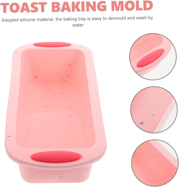 Cabilock Rosa Silikon Brotbackform für Toast und Kuchen, Antihaft, Rosa