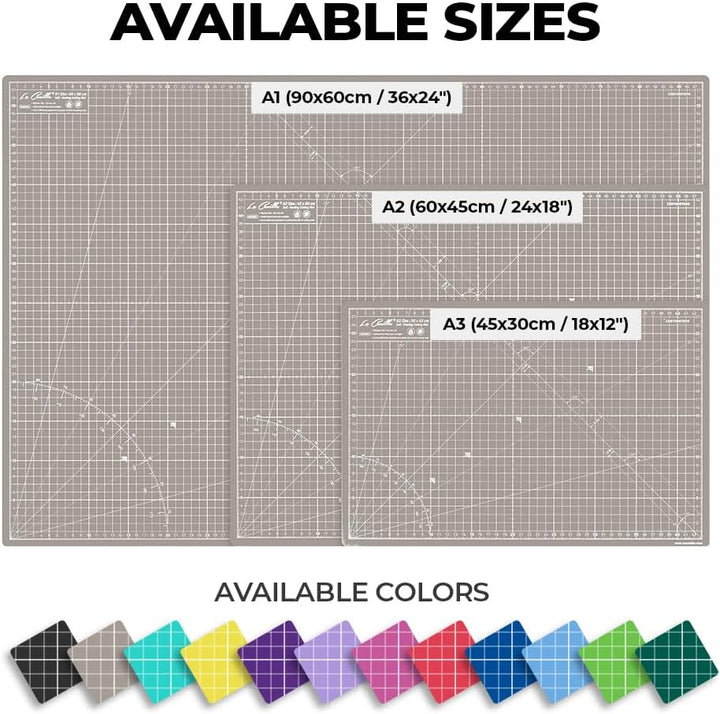La Canilla Schneidematte A1 Selbstheilend (60x90 cm - 36x24") Cutting Mat Schneideunterlage für Bast