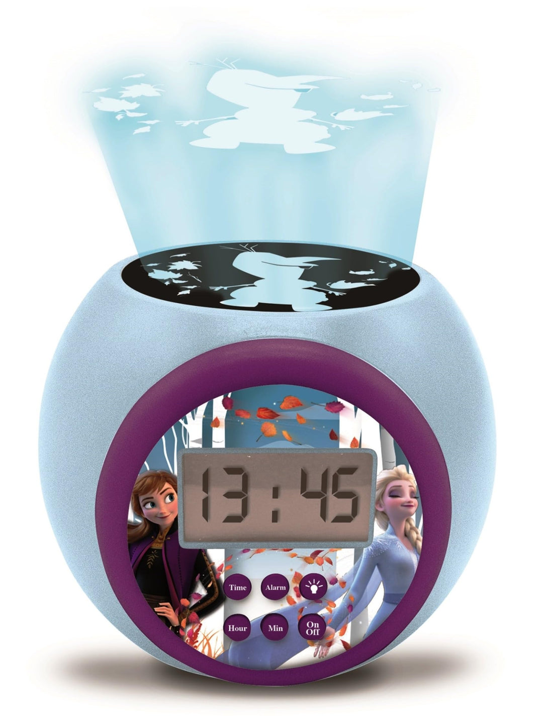 Lexibook - Disney Die Eiskönigin Projector-Wecker Anna ELSA mit Schlummerfunktion und Weckfunktion,
