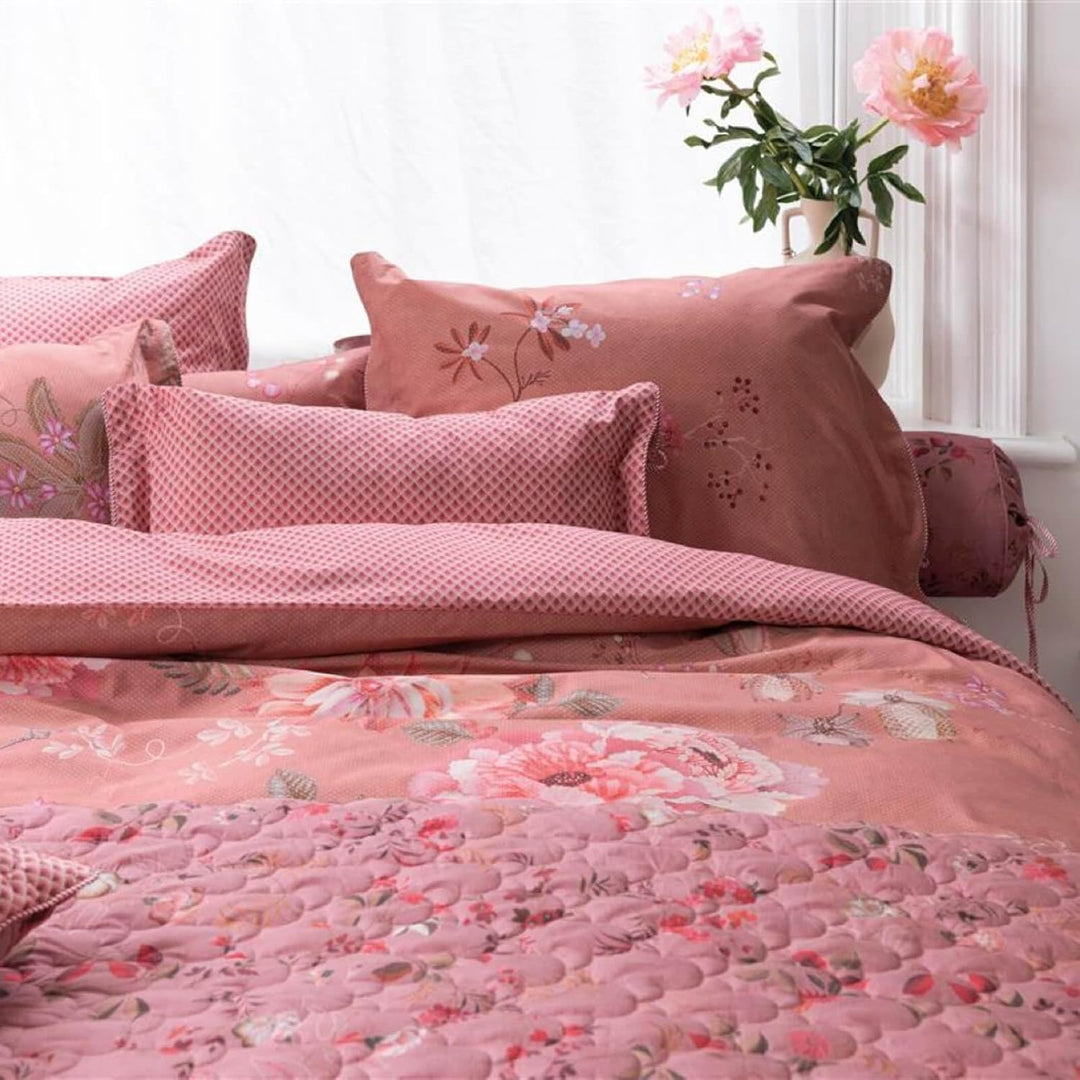 Pip Studio Perkal-Bettwäsche Tokyo Bouquet | rosa - 135 x 200 135x200 cm + 80x80 cm, 135x200 cm + 80