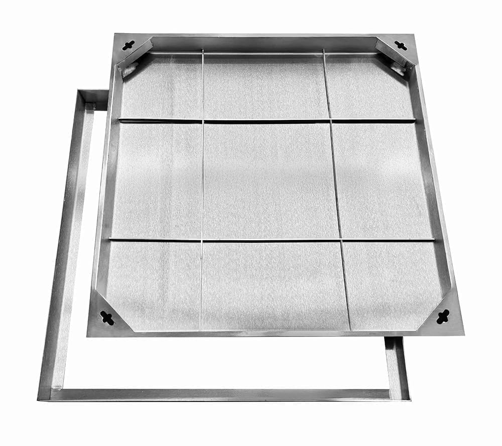 Schachtabdeckung Edelstahl V2A - Aussenmass: 700 x 700 x 60 mm, 700 x 700 x 60 mm