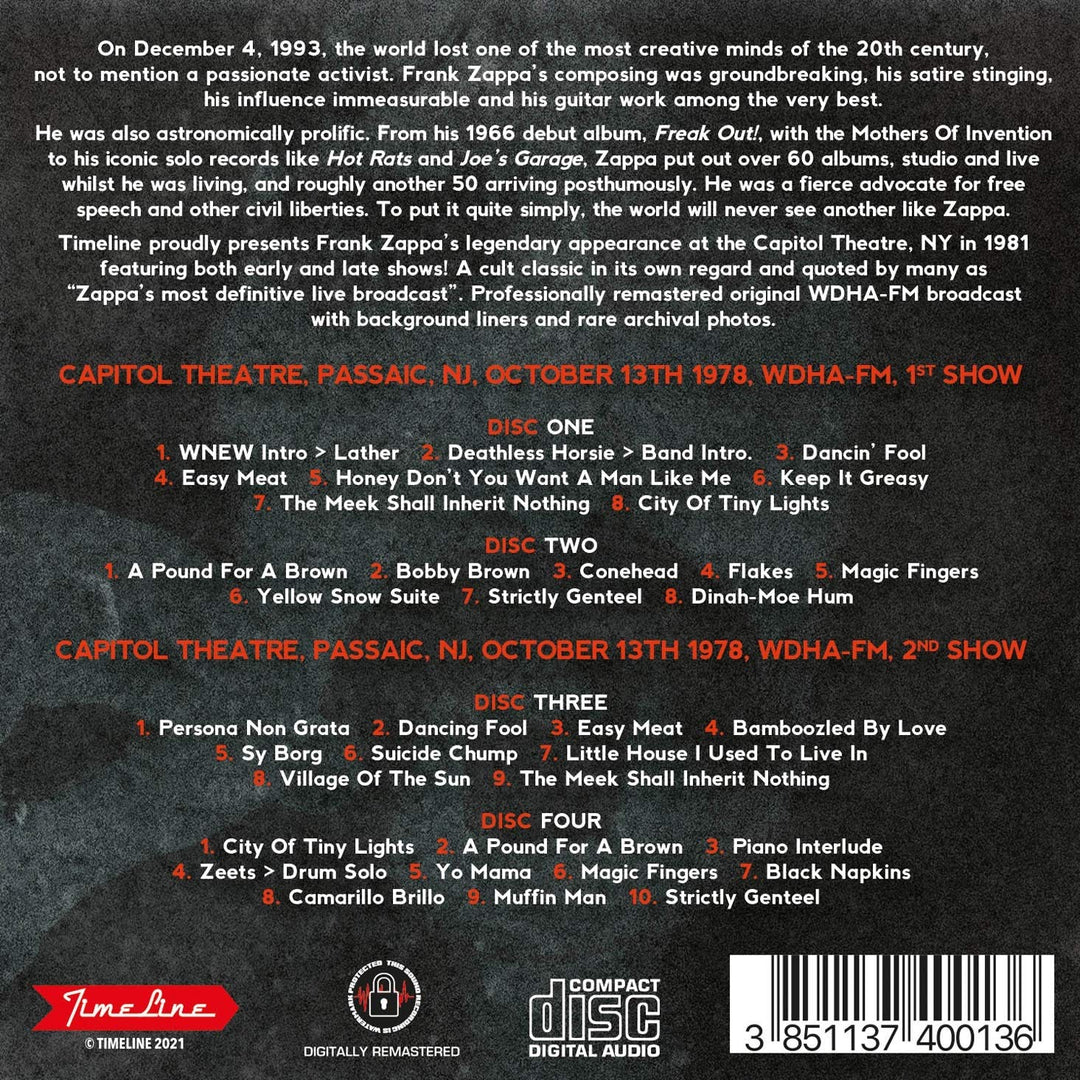 Capitol Theatre 1978, Audio-CD