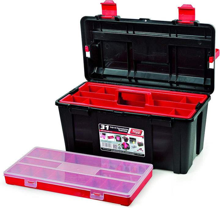 TAYG TOOLBOX Werkzeugkasten aus Kunststoff Nr.31 Sortimentkoffer Nr. 31 mit Einlage und Box 445 x 23