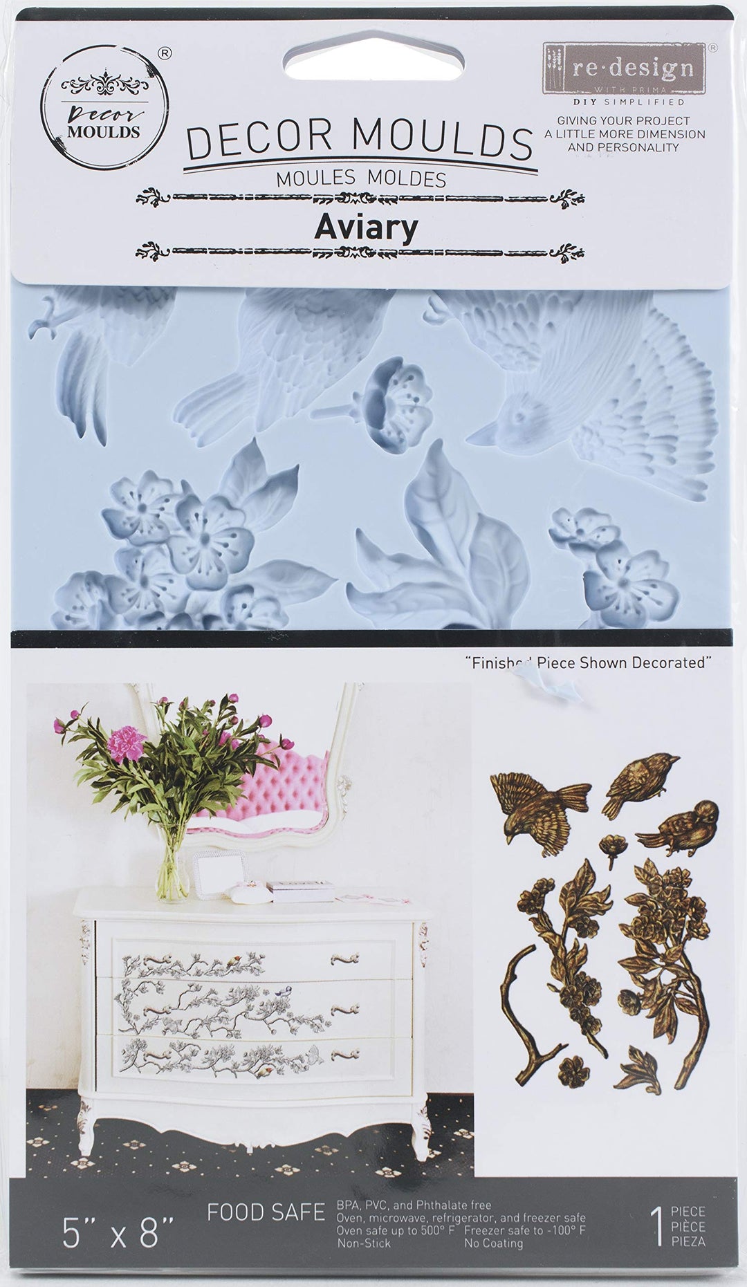 Redesign With Prima 655350647476 Aviary Clay, Soap Making Molds,Pottery &amp; Modeling Clays, 5"x8"x8mm