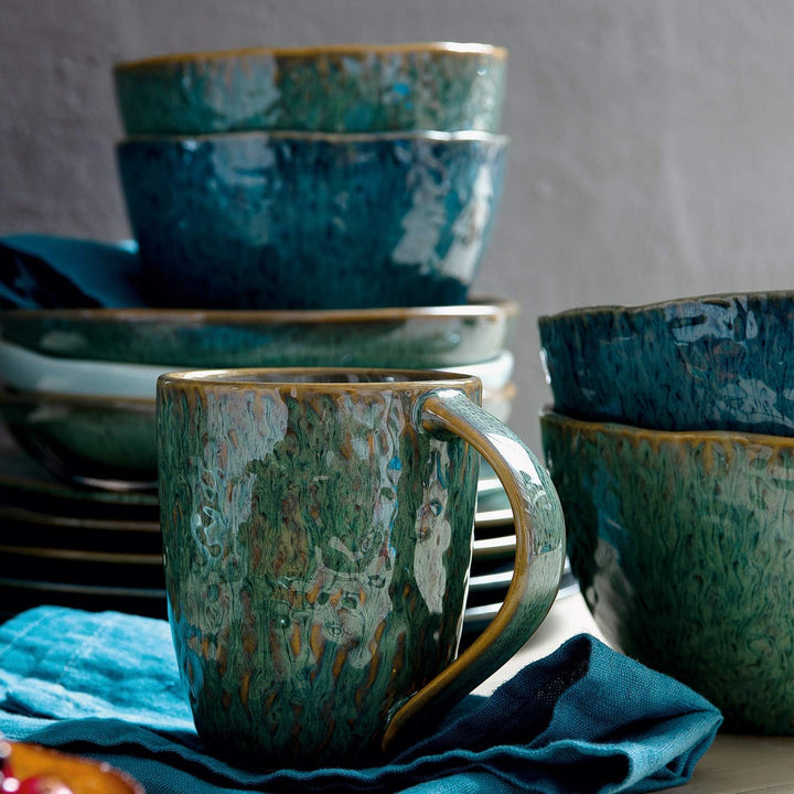 LEONARDO HOME 018543 MATERA 6er Set Becher, Keramik, grün, Grün