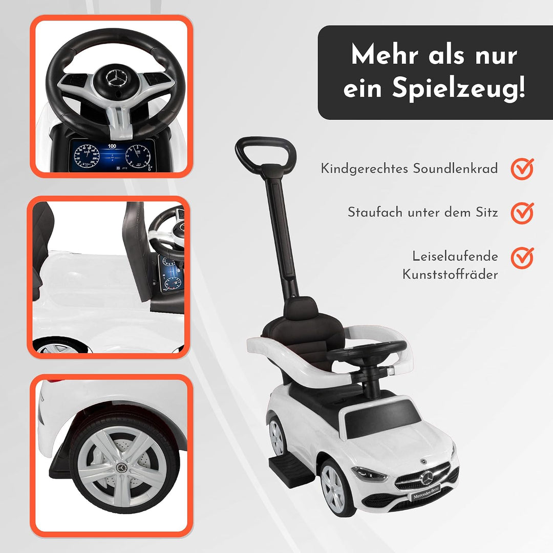 Lemodo Rutschauto ab 1 Jahr – Rutscherfahrzeug Kinderfahrzeug mit Schiebestange und Sicherheitsbügel