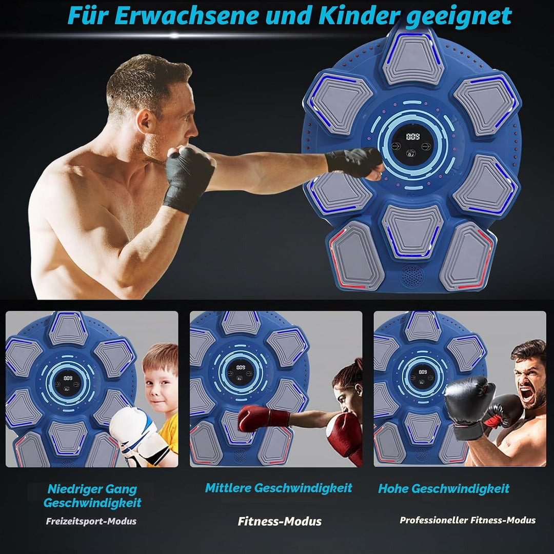 Music Boxing Machine für Erwachsene, Wandmontierte LED Licht Bluetooth Musikboxing Maschine Blau-8 S