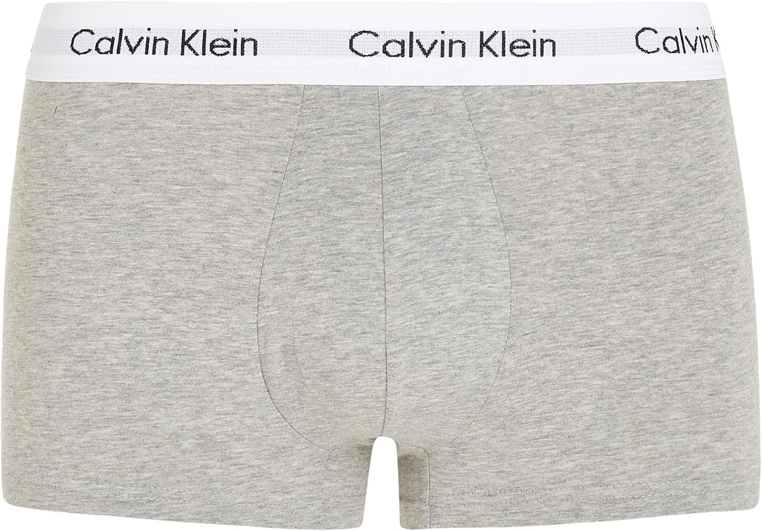 Calvin Klein Herren 3er Pack Boxershorts Low Rise Trunks Baumwolle mit Stretch S Grey Heather, S Gre
