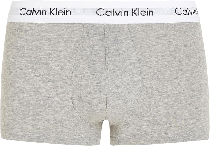 Calvin Klein Herren 3er Pack Boxershorts Low Rise Trunks Baumwolle mit Stretch S Grey Heather, S Gre