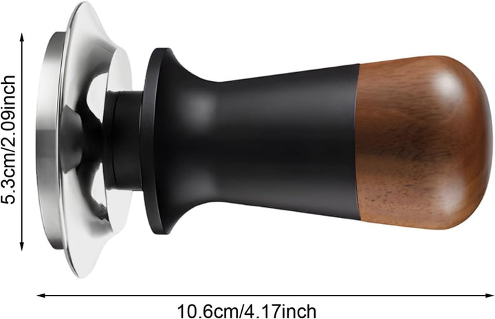 Espresso Tamper Walnussholz Selbstnivellierend 53mm