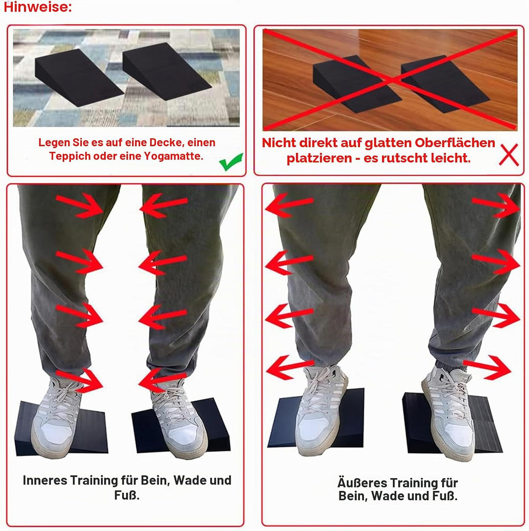 Wadendehner &amp; Schrägbrett 2er Set, Mobilitätskeil, Fersenkeil als Squat Wedge für tiefere Kniebeugen