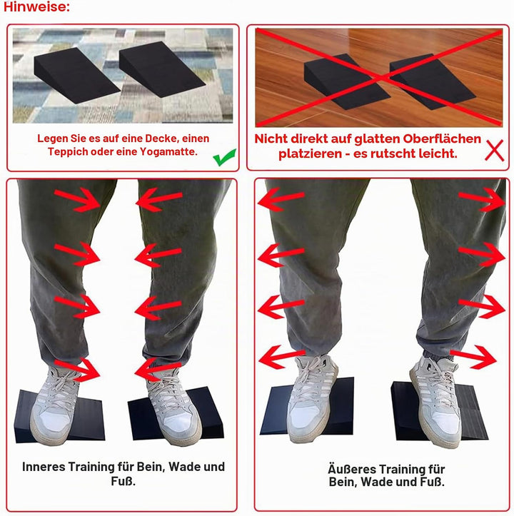 Wadendehner &amp; Schrägbrett 2er Set, Mobilitätskeil, Fersenkeil als Squat Wedge für tiefere Kniebeugen