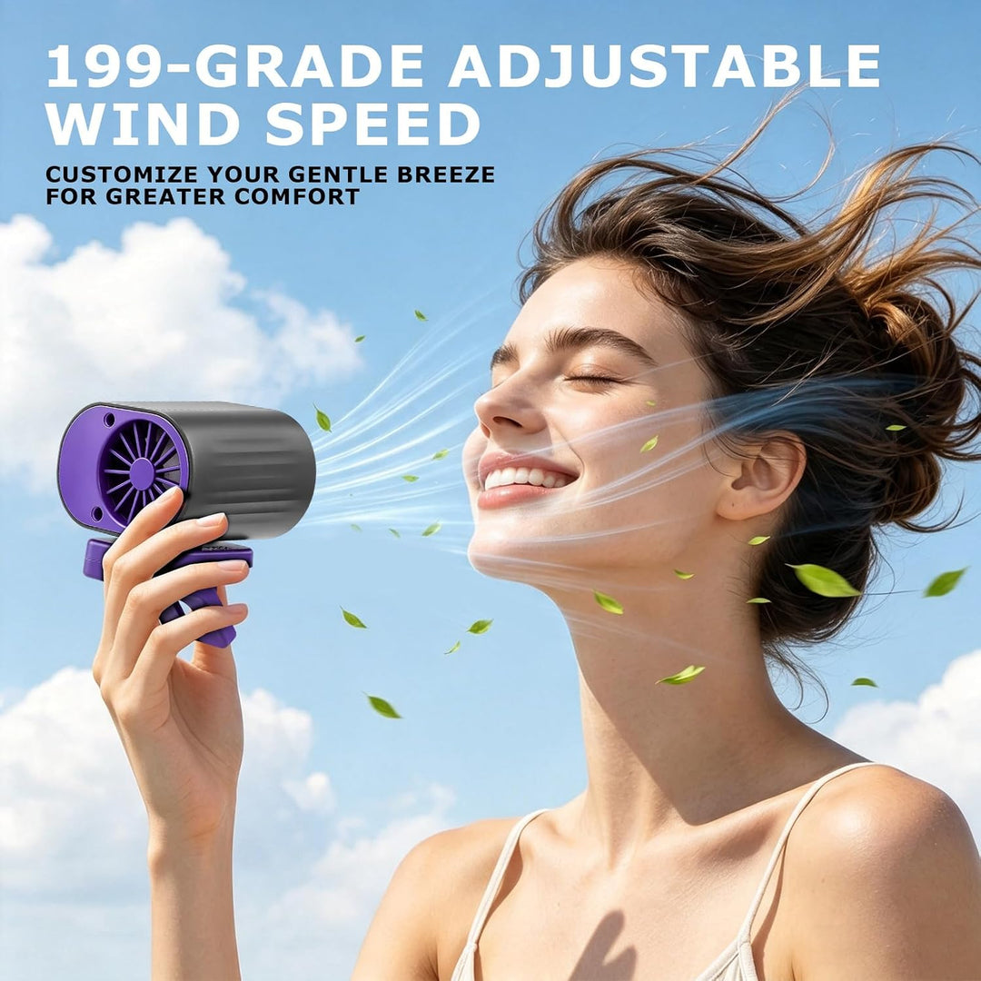 Jognee Clip-on Halbkühl Ventilator für Auto, 360° drehbar mit LED-Display