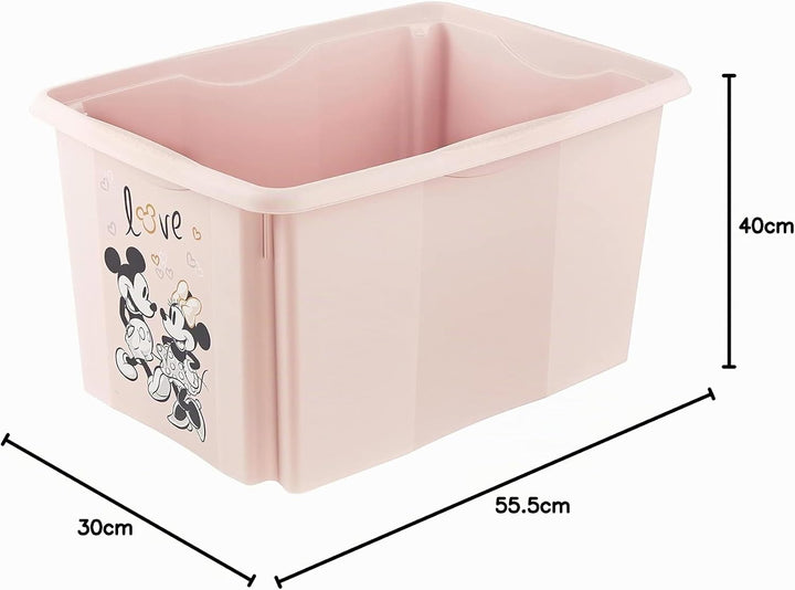 keeeper Minnie Maus Aufbewahrungsbox mit Deckel, Dreh- und stapelbar, Für Kinder, 45 l, Karolina, No