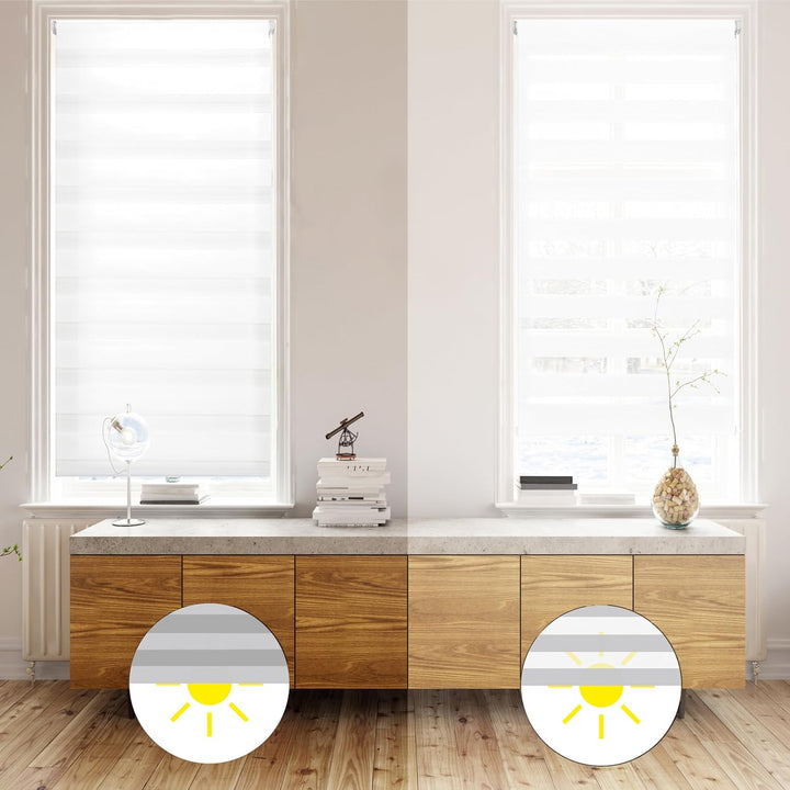 Blindecor - Indus doppelrollo klemmfix ohne bohren - duo rollo klemmfix Weiss - 35 x 130 cm(Breite x