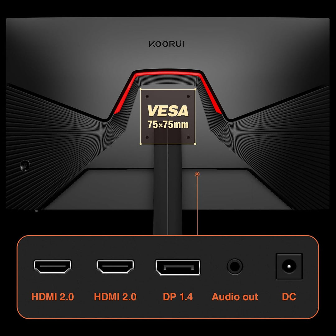 KOORUI 27 Zoll Gaming Monitor 240 Hz, 1 ms, FHD (1920 * 1080) DCI-P3 90% Farbraum, Adaptive Sync, Ne