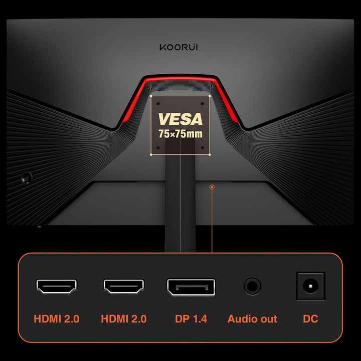 KOORUI 27 Zoll Gaming Monitor 240 Hz, 1 ms, FHD (1920 * 1080) DCI-P3 90% Farbraum, Adaptive Sync, Ne