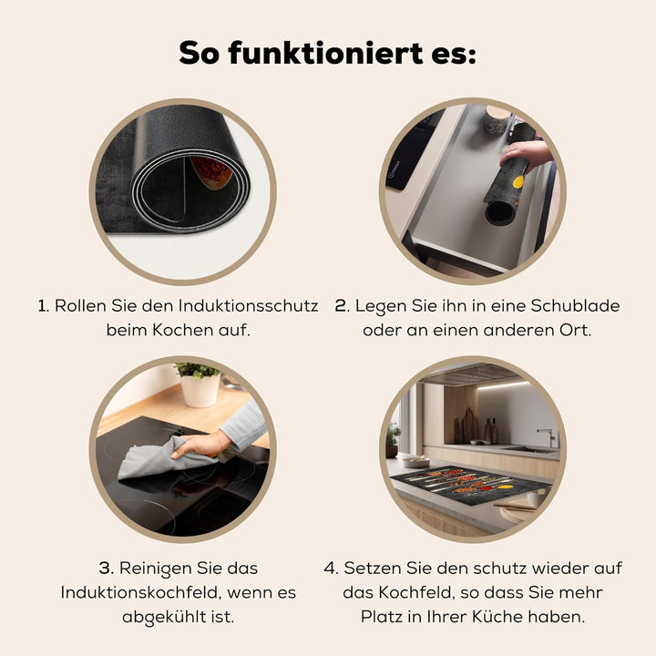 Herdabdeckplatte 90x52 cm Einteilig Ceranfeld Abdeckplatte Küche Deko Ceranfeldabdeckung Herdabdecku