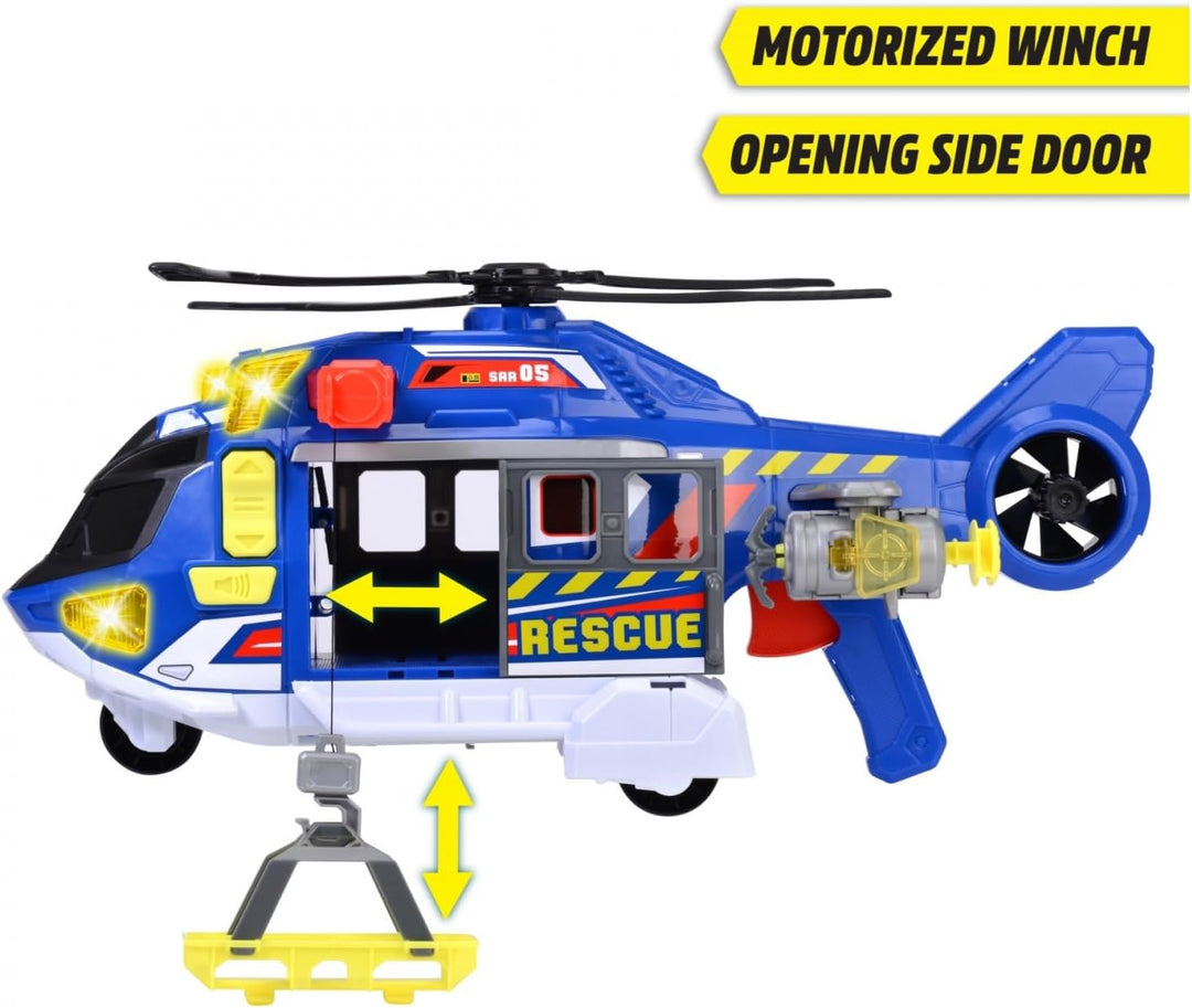 Dickie Toys - Spielzeug-Helikopter für Kinder ab 3 Jahre, gross (39 cm) - Rettungs-Hubschrauber mit