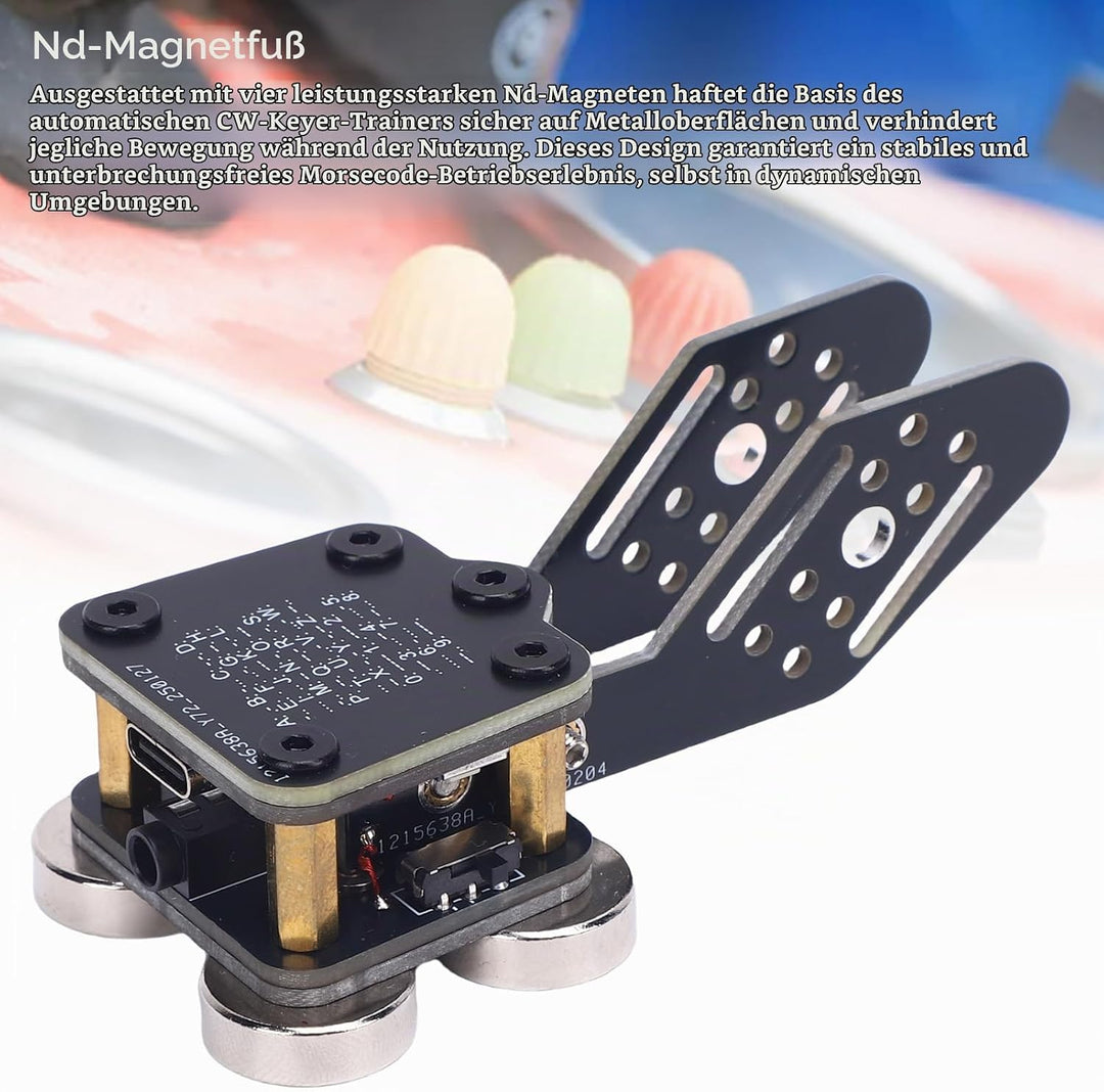 MINI CW Key Automatic Morse, Doppel-Paddel-Morse-Code-Schlüssel für mit ND-Magneten-Basis (3,5 mm/US