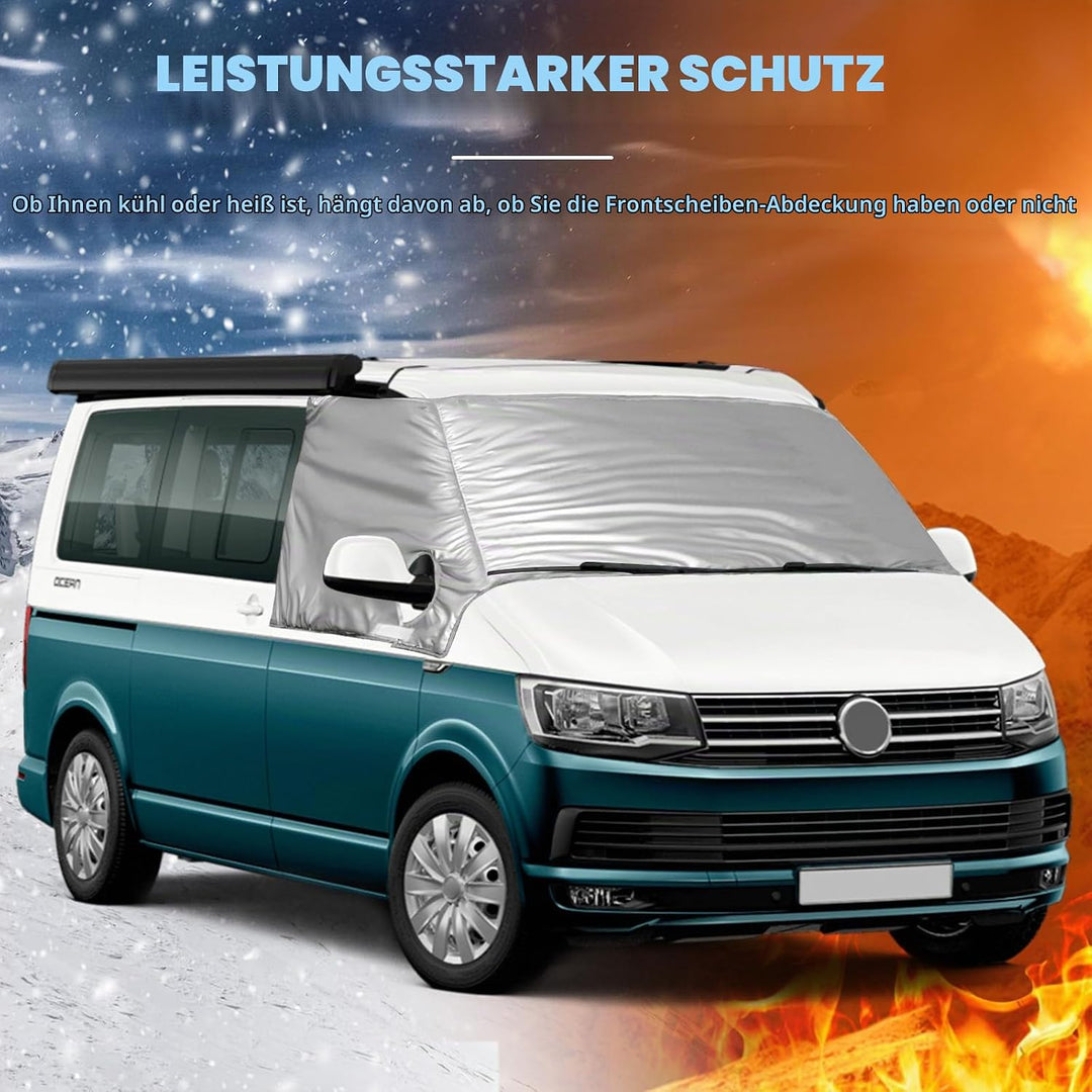 Auto Windschutzscheiben Abdeckung Ersatz für VW T5, Frontscheiben Sonnenschutz, 100% Verdunkelnd, Bl