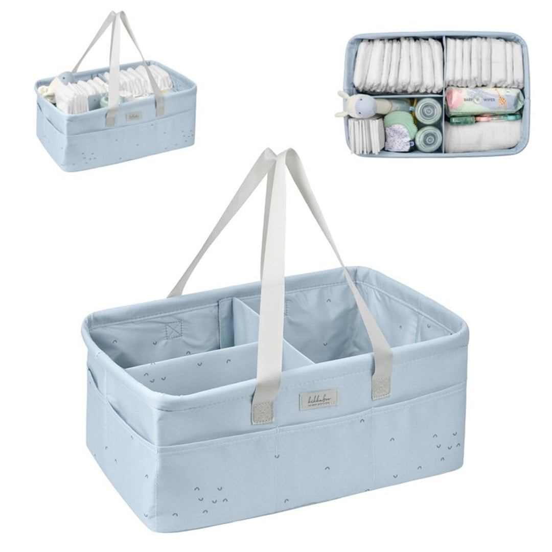 Kikkaboo Wickeltasche, Korb, Windelorganizer faltbar Griffe abnehmbare Trennwand, Farbe:blau, Blau