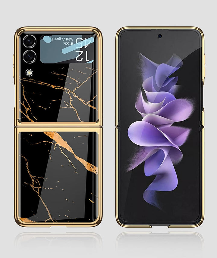 Coque Galaxy Z Flip 3 5G, Schutzhülle, glänzend, aus Hartglas, 9H, faltbar, für Samsung Galaxy Z Fli