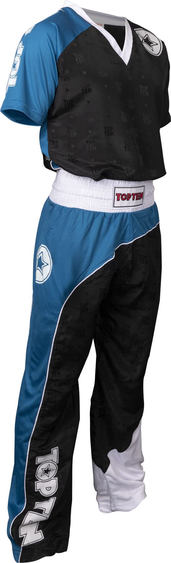 TopTen Kickboxuniform „Bow“ Schwarz - Blau - Weiss XXL, Schwarz - Blau - Weiss XXL