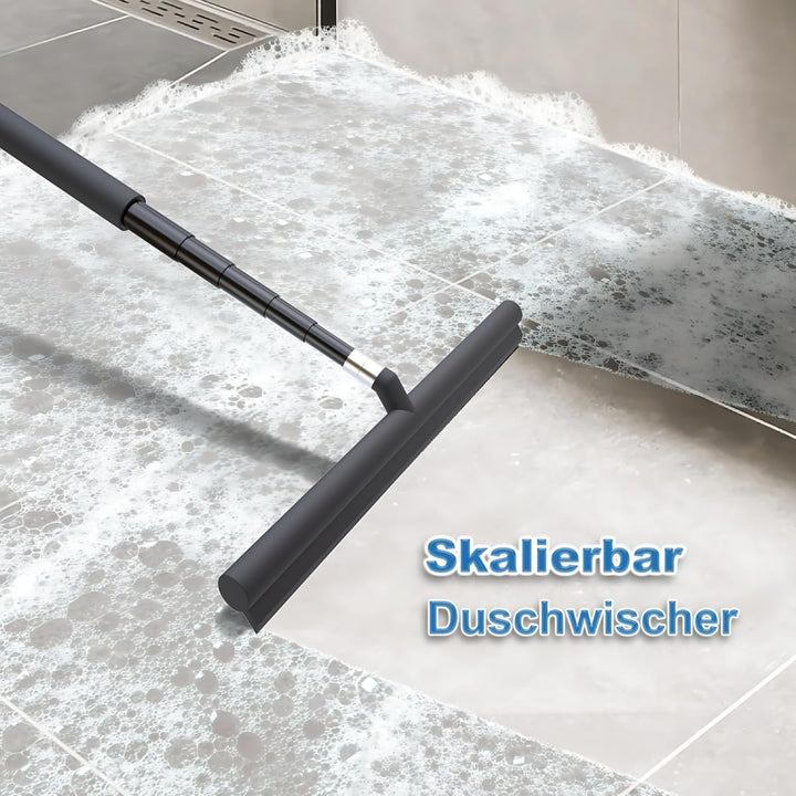 Duschabzieher Langer Stiel, 20-120cm Duschabzieher Schwarz, Fensterwischer mit Teleskopstiel, Glasab