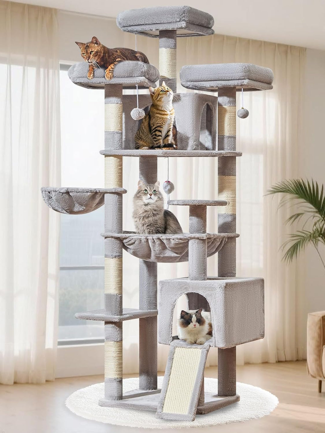 Taoqimiao 193CM Kratzbaum Gross XXL, Katzenbaum Katzenbaum Grosse Katzen Stabil Katzenkratzbaum mit