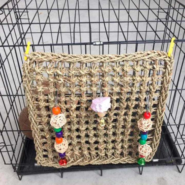 Vogel Kauspielzeug Aus Seegras, Gewebtes Kletternetz für Lovebird, Kakadu,