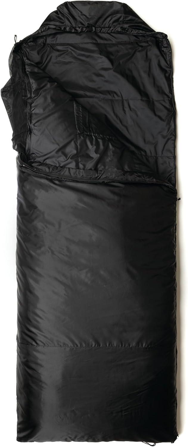 Jungle Bag, Schlafsack mit Reissverschluss auf der linken Seite von Snugpak Schwarz, Schwarz