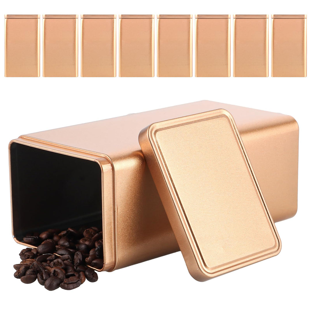 8 Stück eckige Teedosen für Losen Tee, Metall Kaffeedose Tee Dose mit Deckel Luftdicht, Teebox Tee B