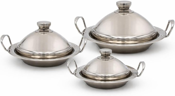 Marokkanische Tajine cocoWhite auswählbar in Ø 26/30/34 cm alle Herdarten Induktion (Ø26cm) Silber,