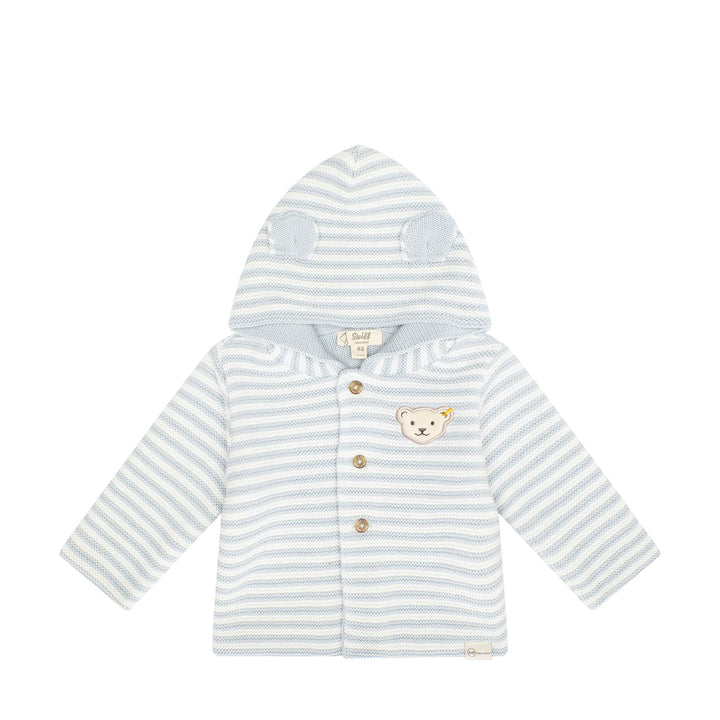Steiff Unisex Baby Strickjacke mit Kapuze Jacke 62 CELESTIAL BLUE, 62 CELESTIAL BLUE