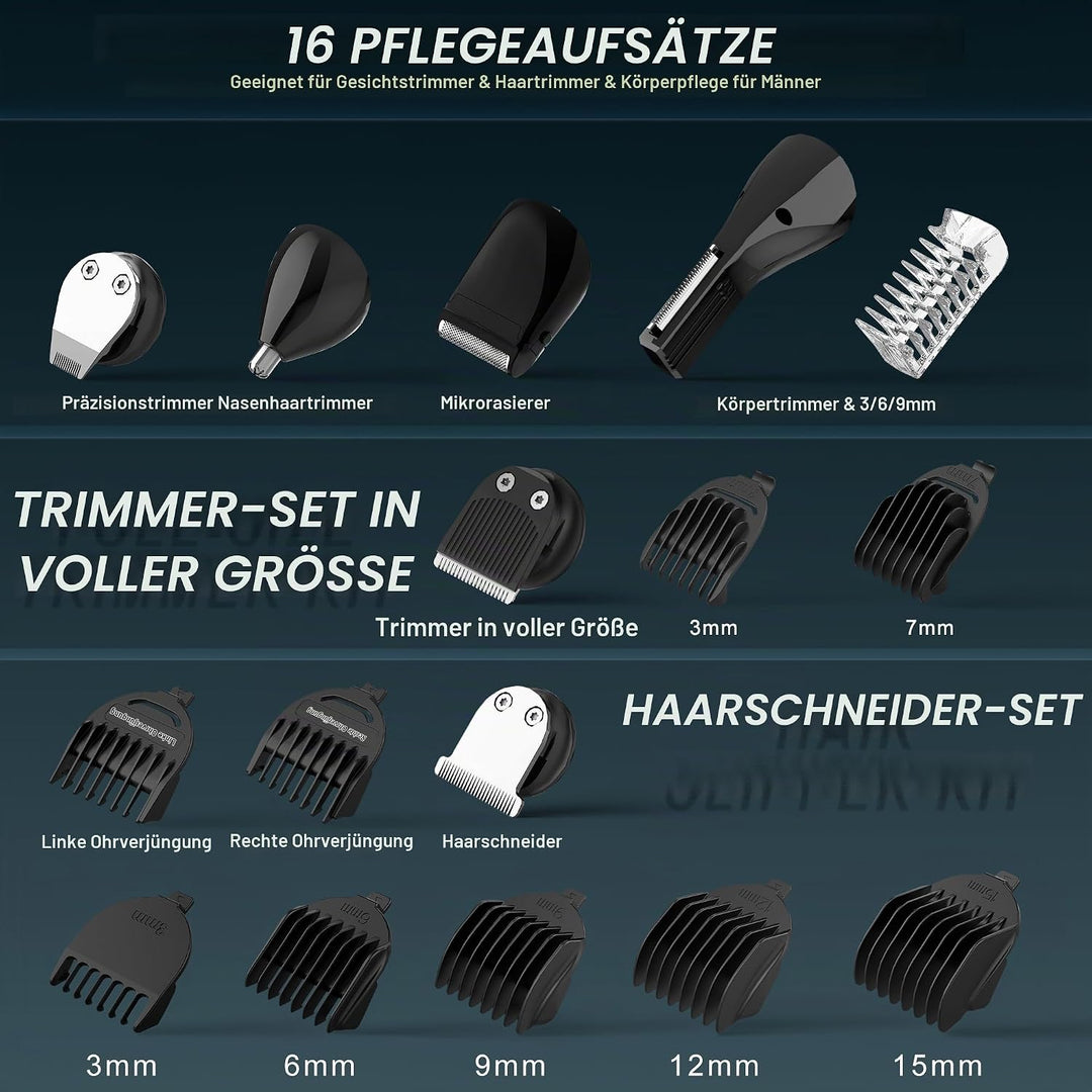 Hatteker Herren Körperschneidegerät Bartschneider Intimschneider Herrenpflegeset Elektroschermesser